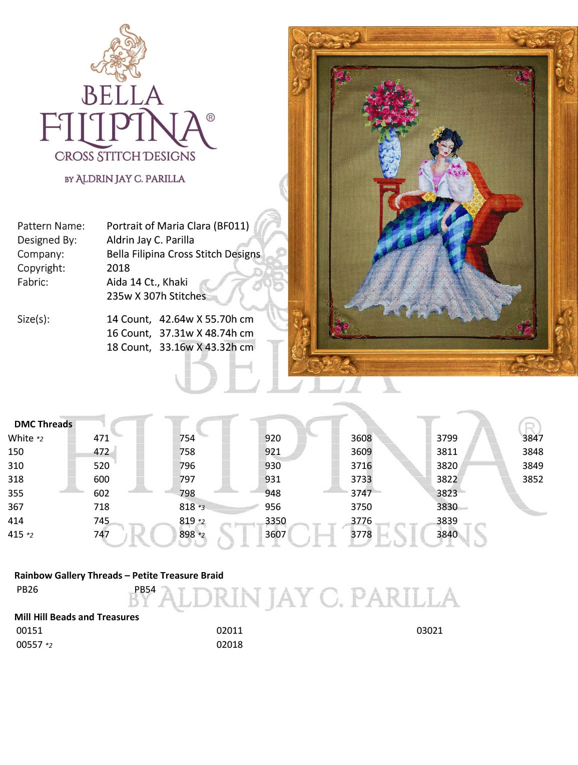 BF011 Bella Filipina-Portrait of Maria Clara
