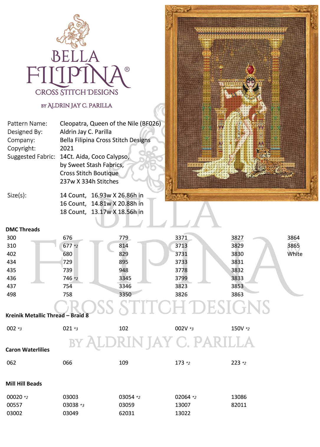 BF026 Bella Filipina-Cleopatra, Queen of the Nile