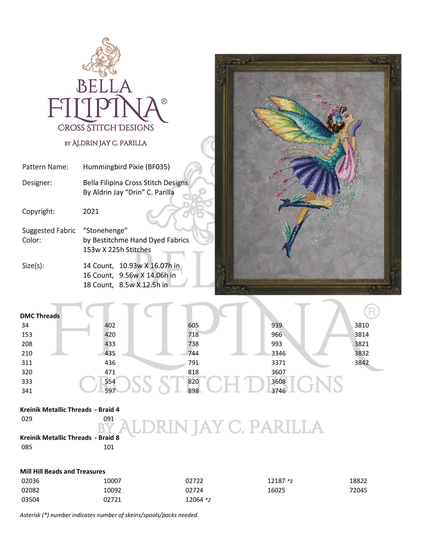 BF035 Bella Filipina-Hummingbird Pixie