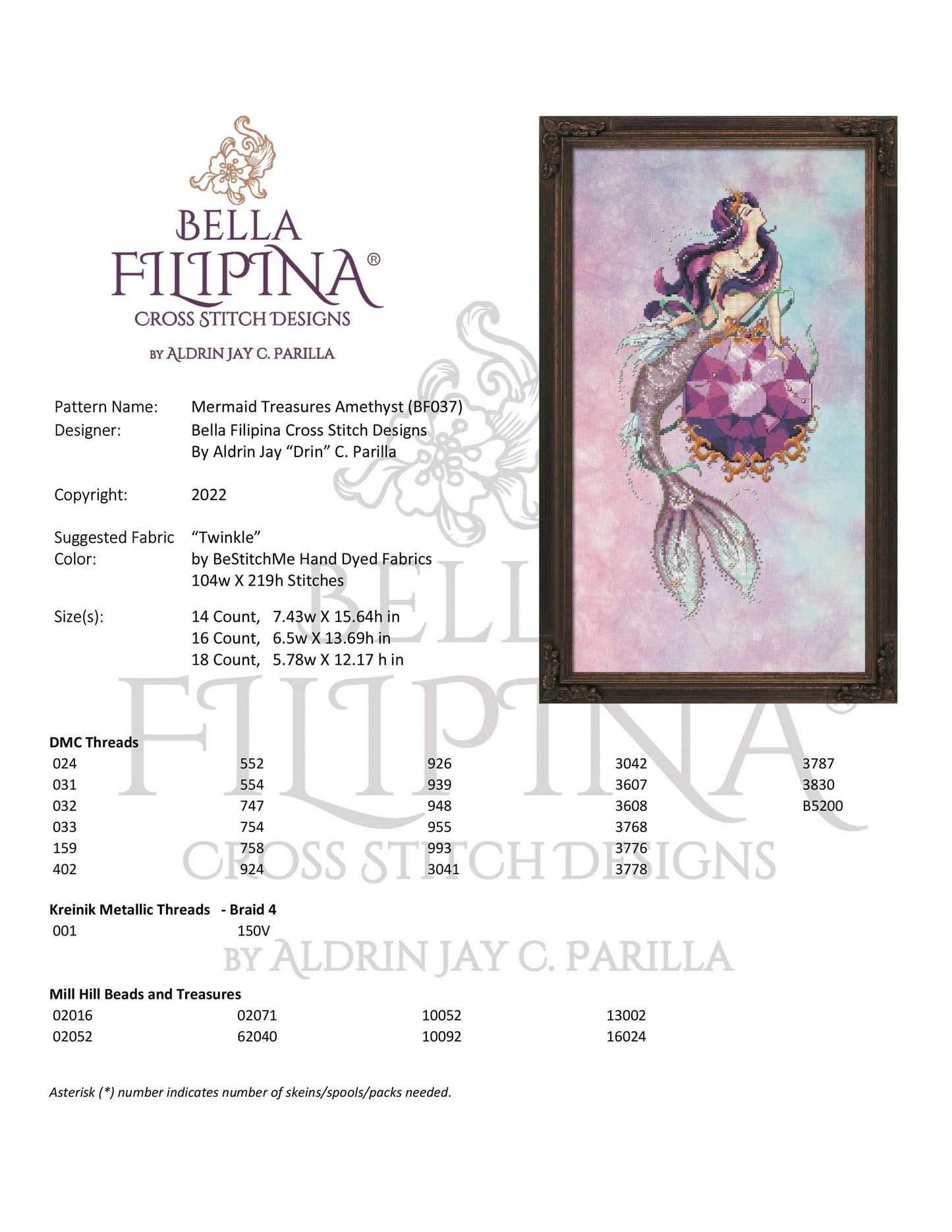 BF037 Bella Filipina-Mermaid Treasures Amethyst